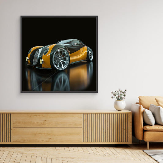 Futuristic Concept Car — Framed Canvas Print