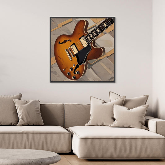 Gibson ES Electric Guitar — Framed Canvas Print