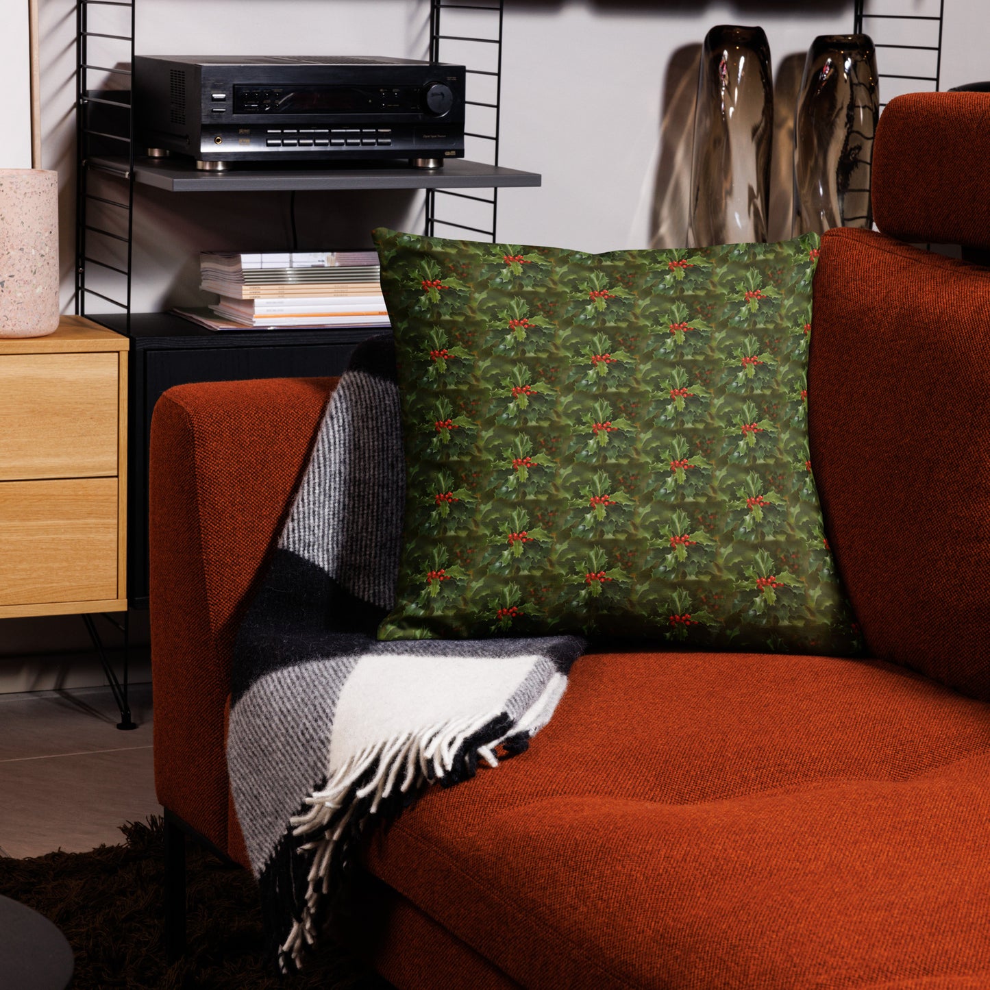Christmas Holly Premium Pillow