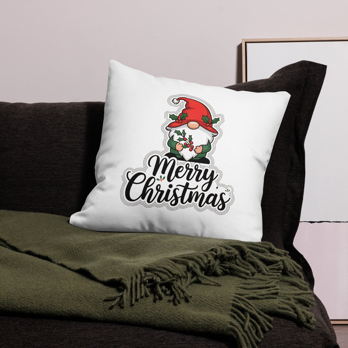 Merry Christmas Gnome Premium Pillow