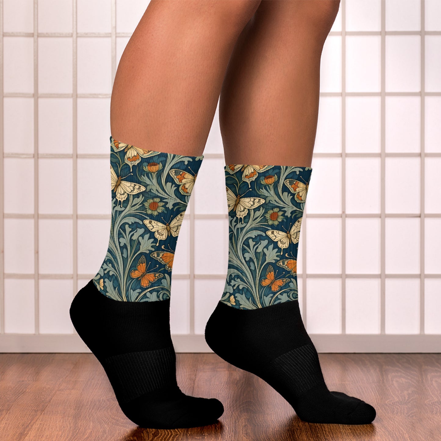William Morris Inspired Butterfly Designer Socks