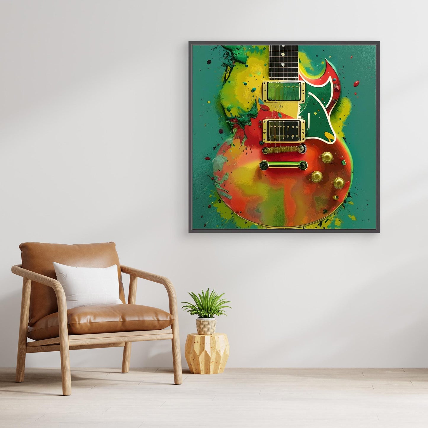 SG Abstract Guitar — Framed Canvas Print