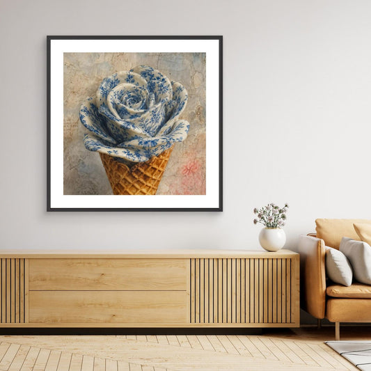 Azulejo Bloom – Framed Canvas Print