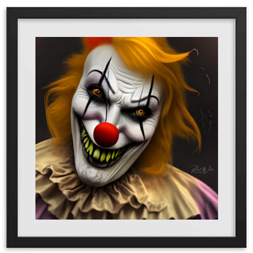 Scary Clown Framed Photo Poster - 16" x 16"