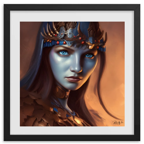 Beautiful Warrior Woman Framed Photo Poster - 16" x 16"