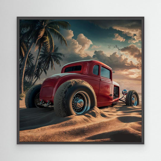 Stranded Sunset — Framed Canvas Print