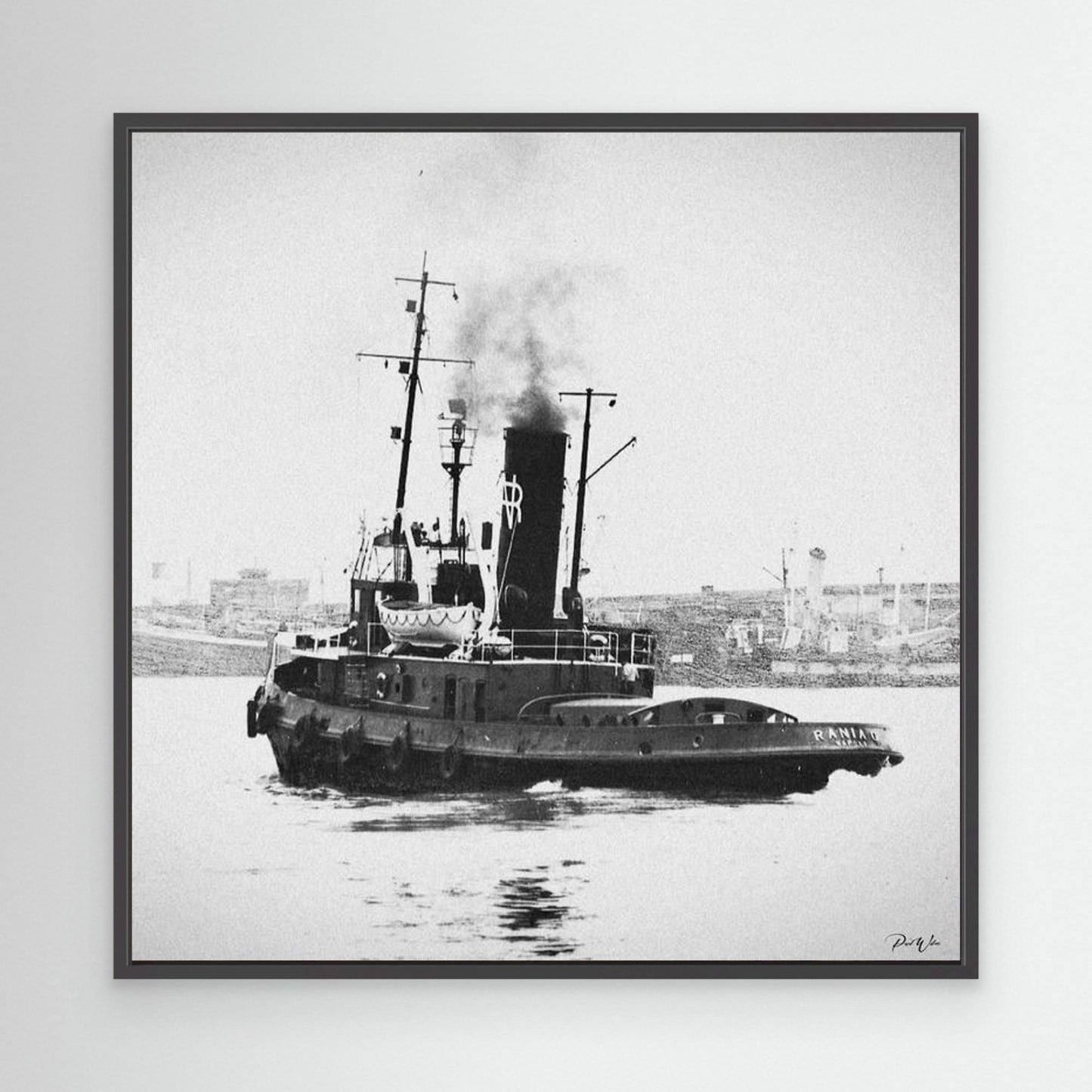 Tug Boat - Naples, Italy - Framed Canvas Print