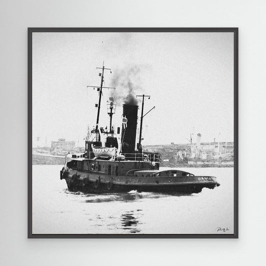 Tug Boat - Naples, Italy - Framed Canvas Print