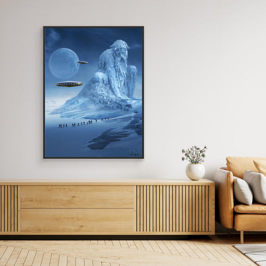 The Frozen Watcher - Framed Canvas Art