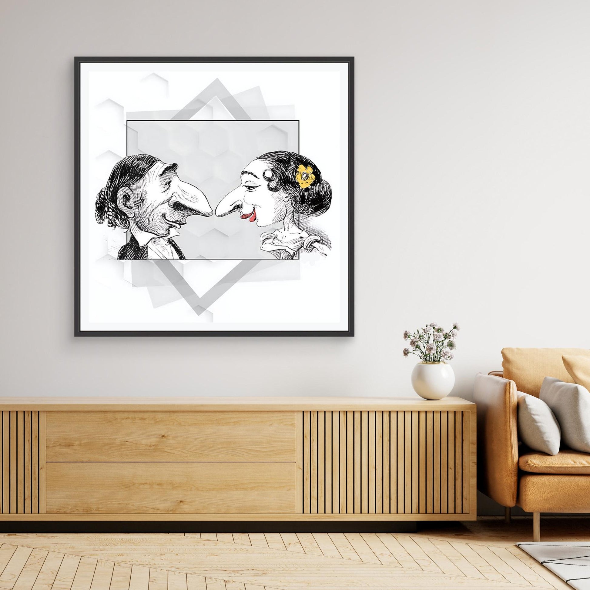 Old World Romance — Framed Canvas Print