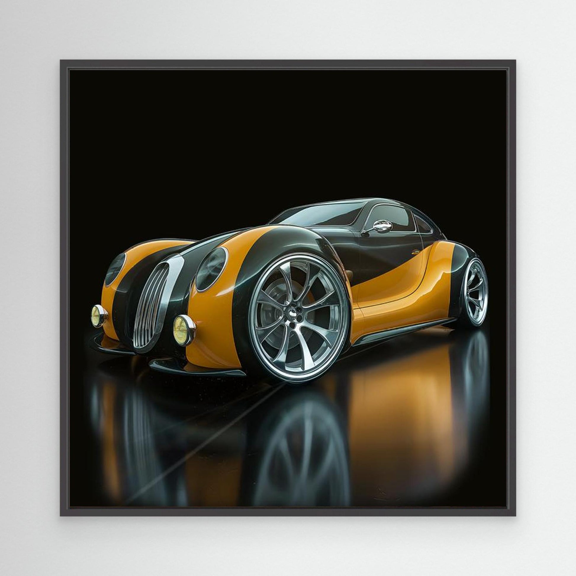 Futuristic Concept Car — Framed Canvas Print