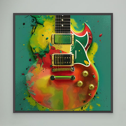 SG Abstract Guitar — Framed Canvas Print