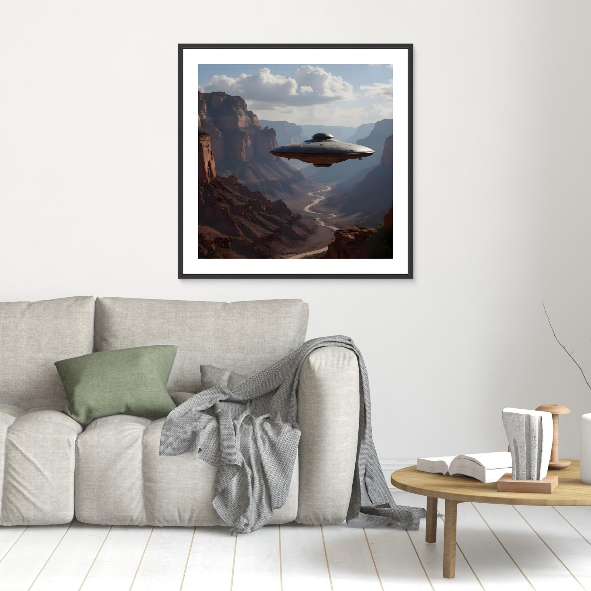 UFO Over the Grand Canyon – Framed Canvas Art