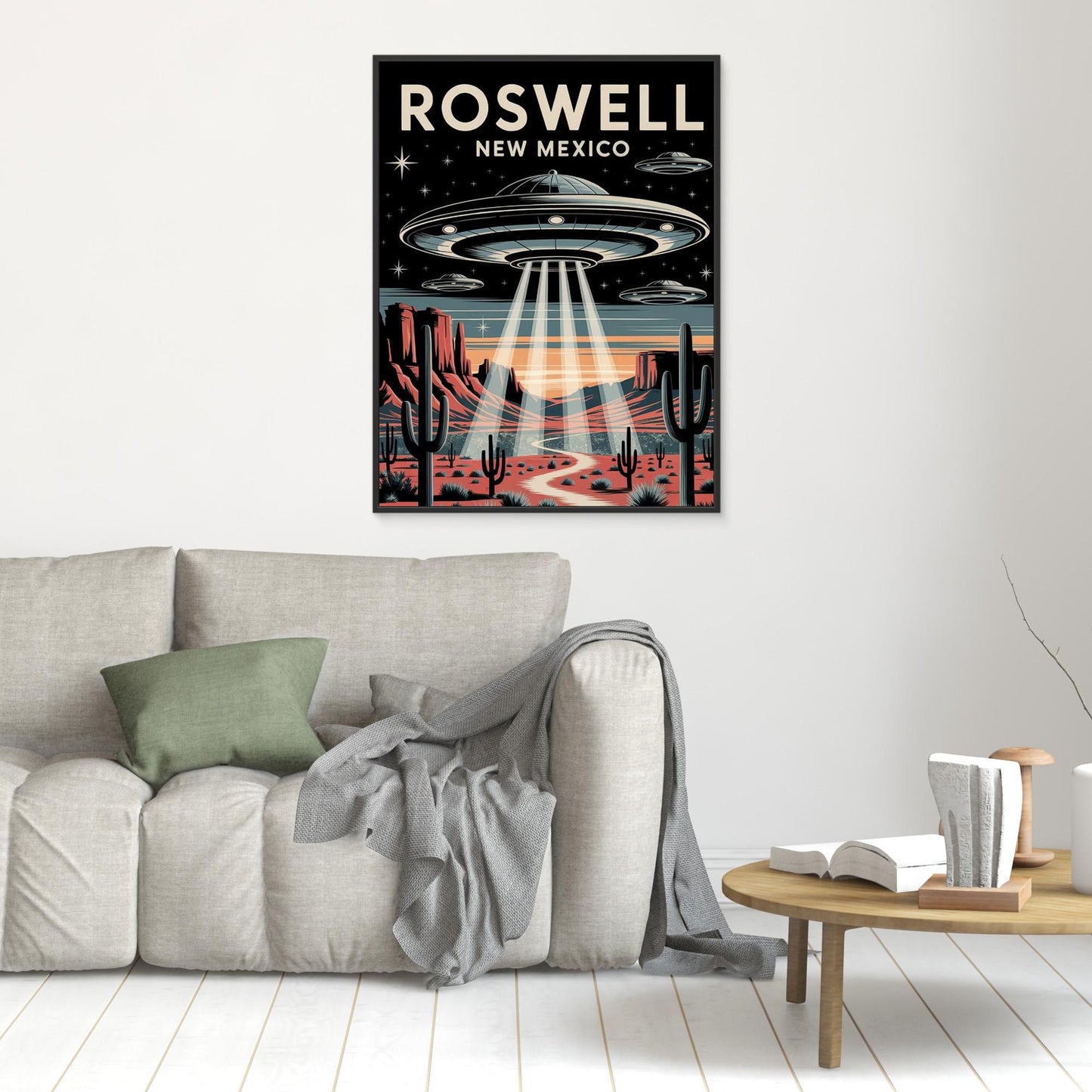 Roswell Encounter — Framed Canvas Print