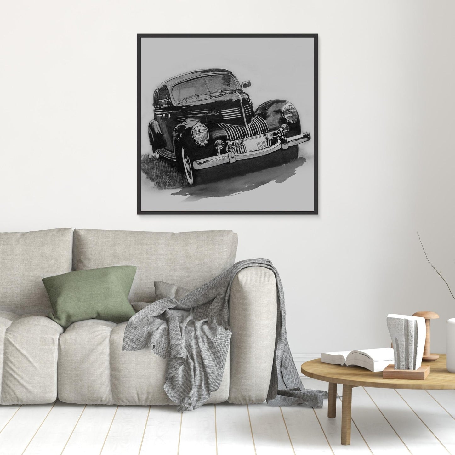 1939 Chrysler Royal Illustration — Framed Canvas Print