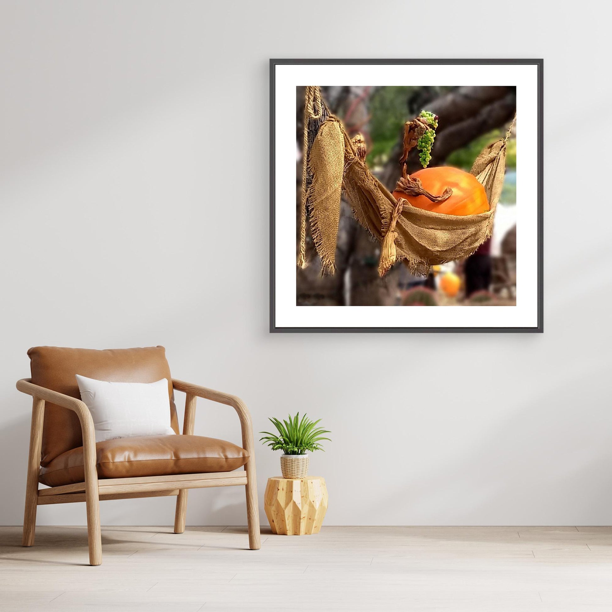 Just Relaxing – Autumn Pumpkin - Framed Canvas Print