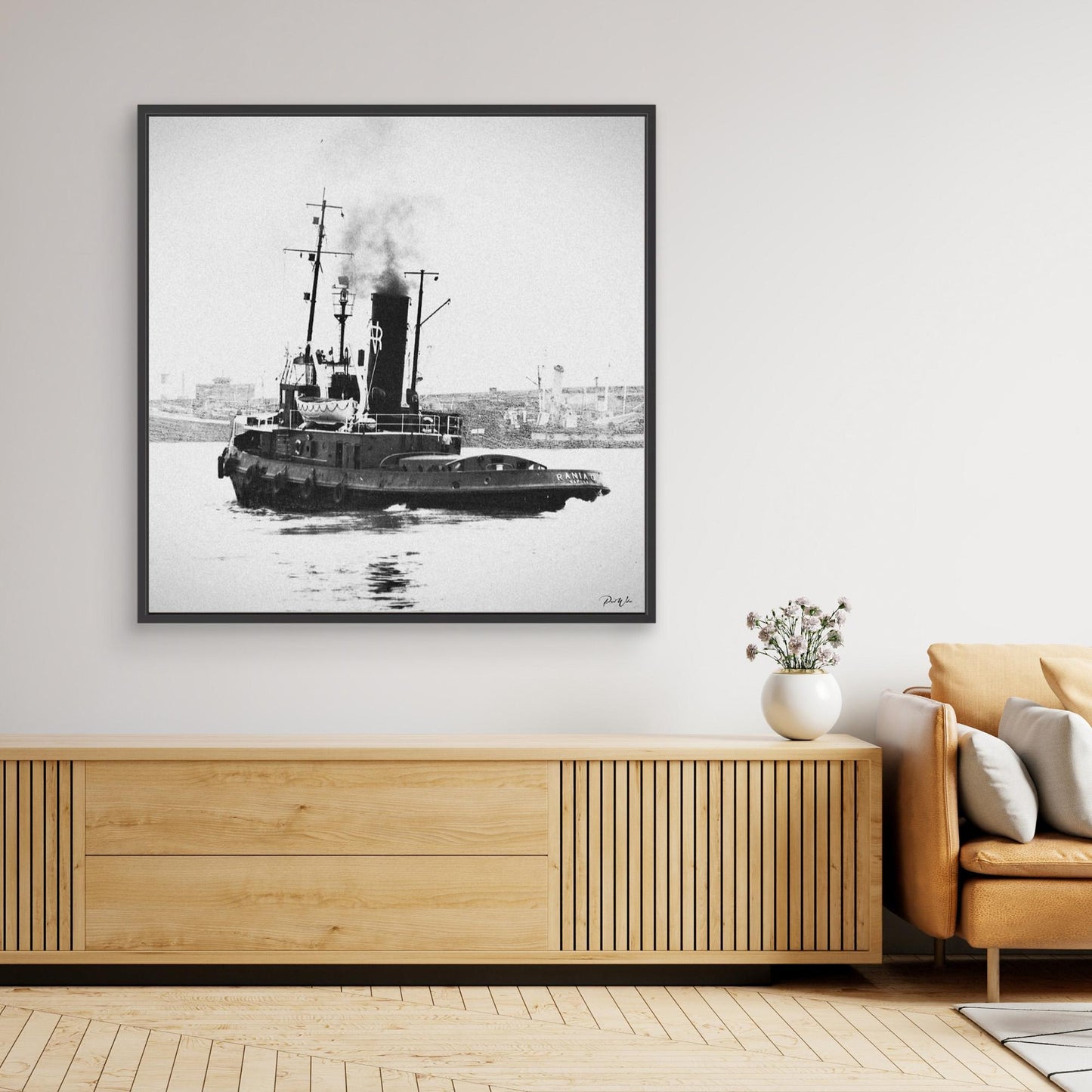 Tug Boat - Naples, Italy - Framed Canvas Print