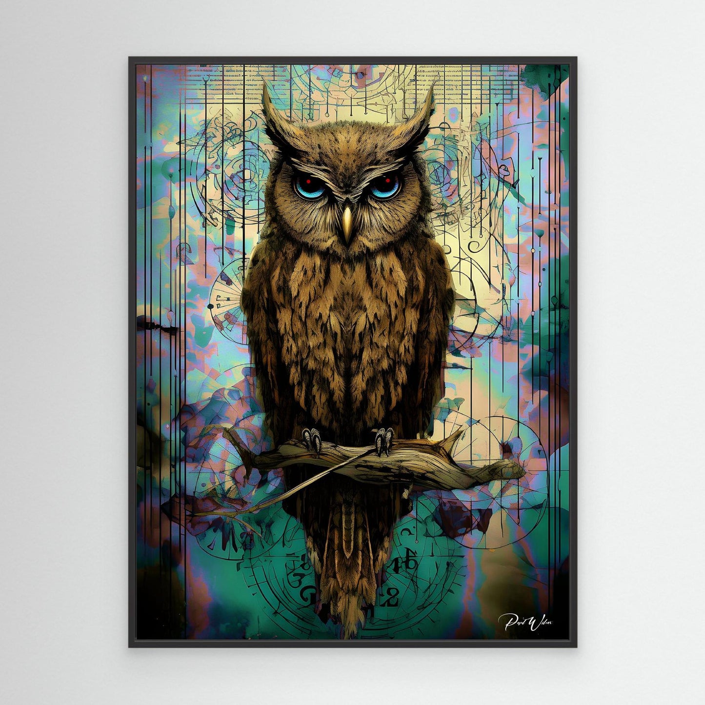 Wise Old Owl – Symbolic Fantasy Wall Art