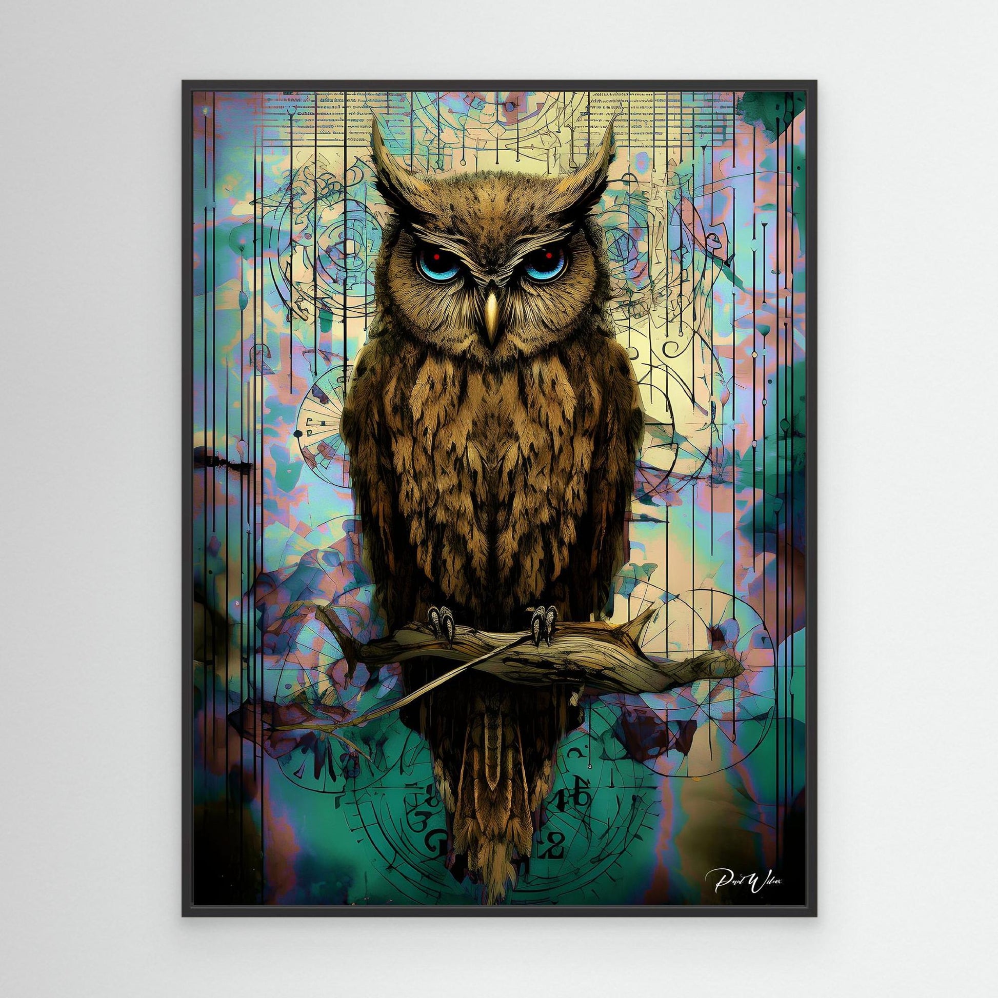 Wise Old Owl – Symbolic Fantasy Wall Art