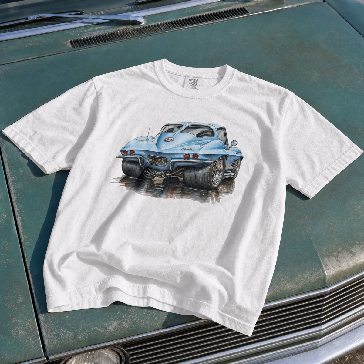Unisex Classic T-Shirts - 1963 Chevy Corvette Stingray Split Window Coupe