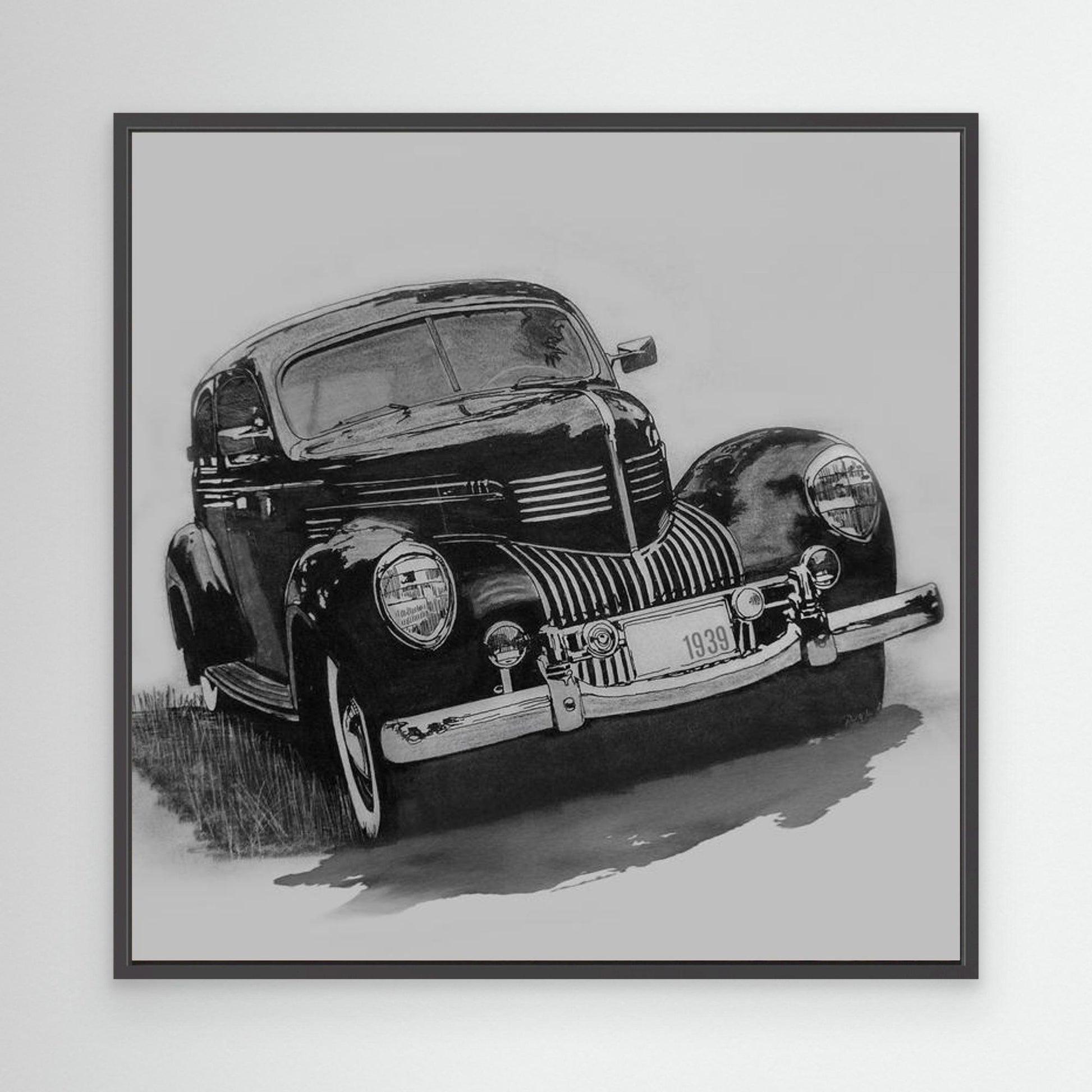 1939 Chrysler Royal Illustration — Framed Canvas Print