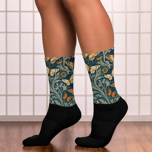 William Morris Inspired Butterfly Designer Socks