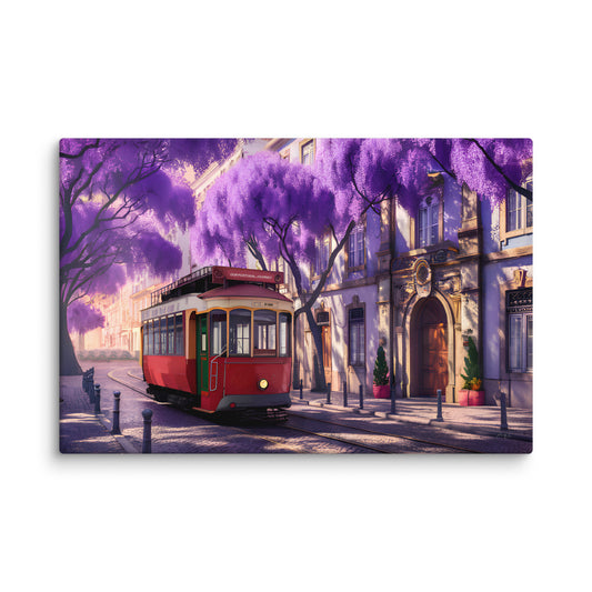 Portugal Jacaranda Trees Canvas Print