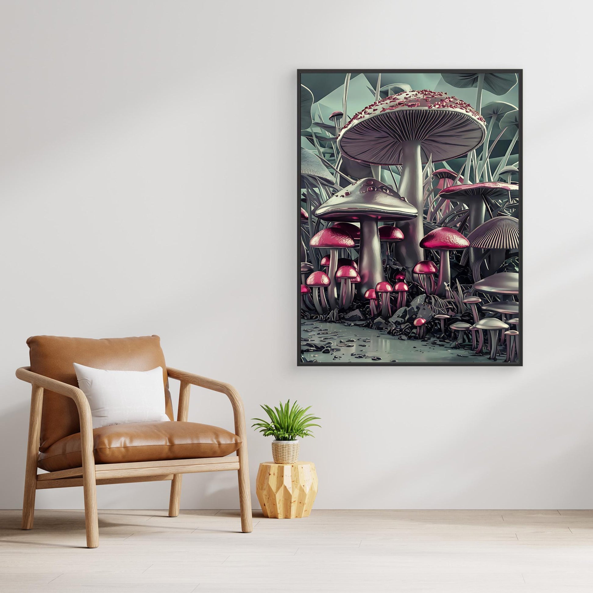 Metallic Mushroom Forest - Canvas Art Print