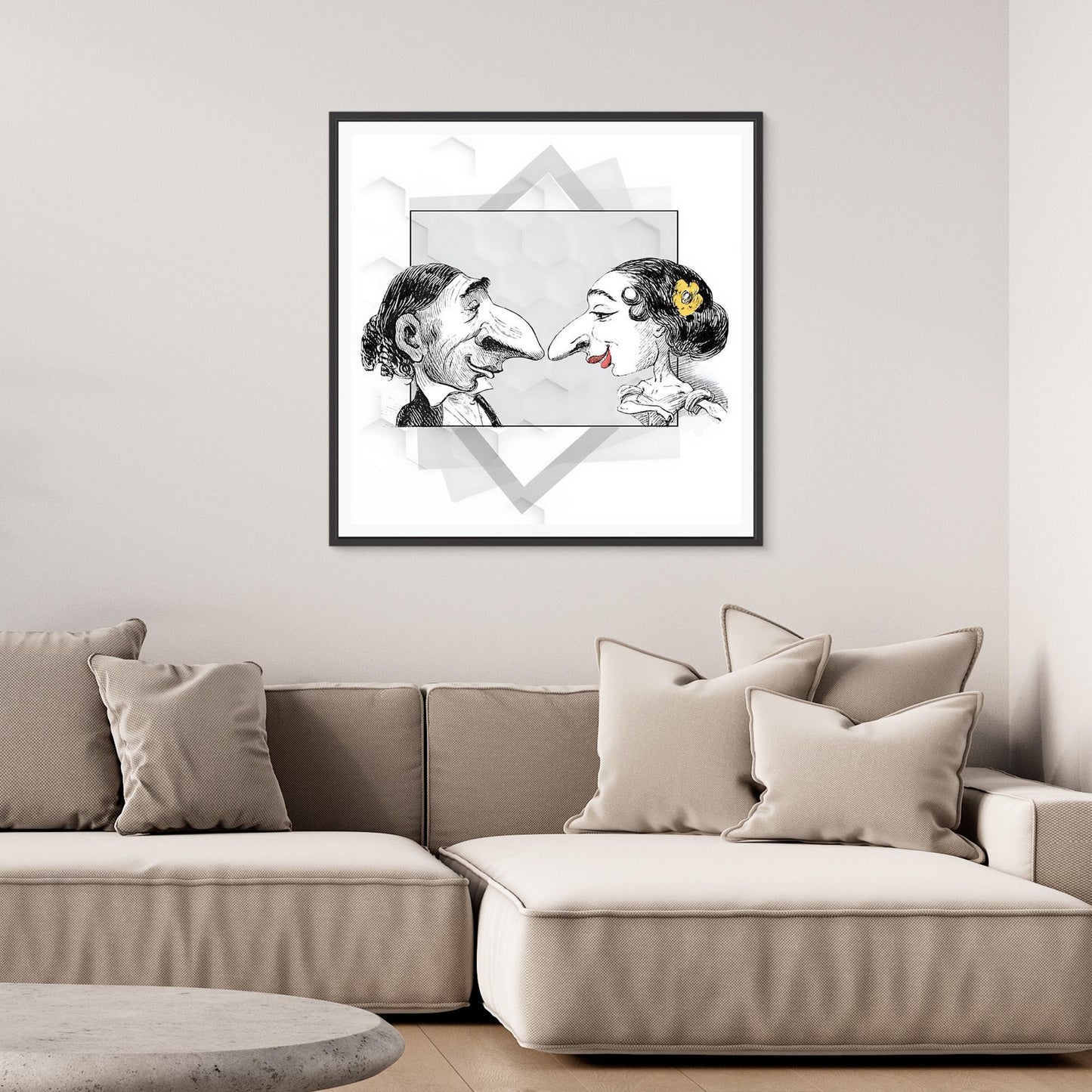 Old World Romance — Framed Canvas Print