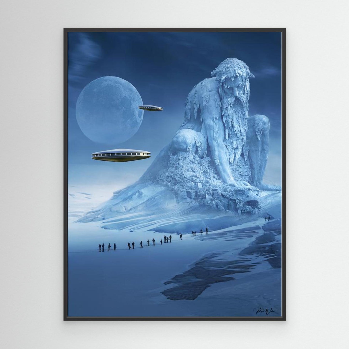 The Frozen Watcher - Framed Canvas Art
