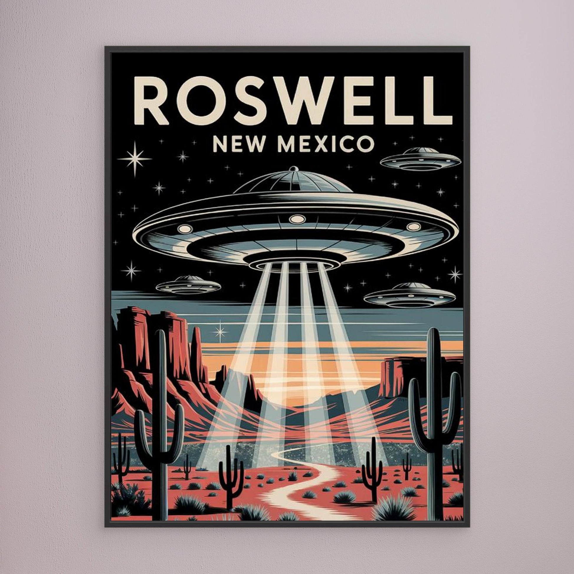 Roswell Encounter — Framed Canvas Print