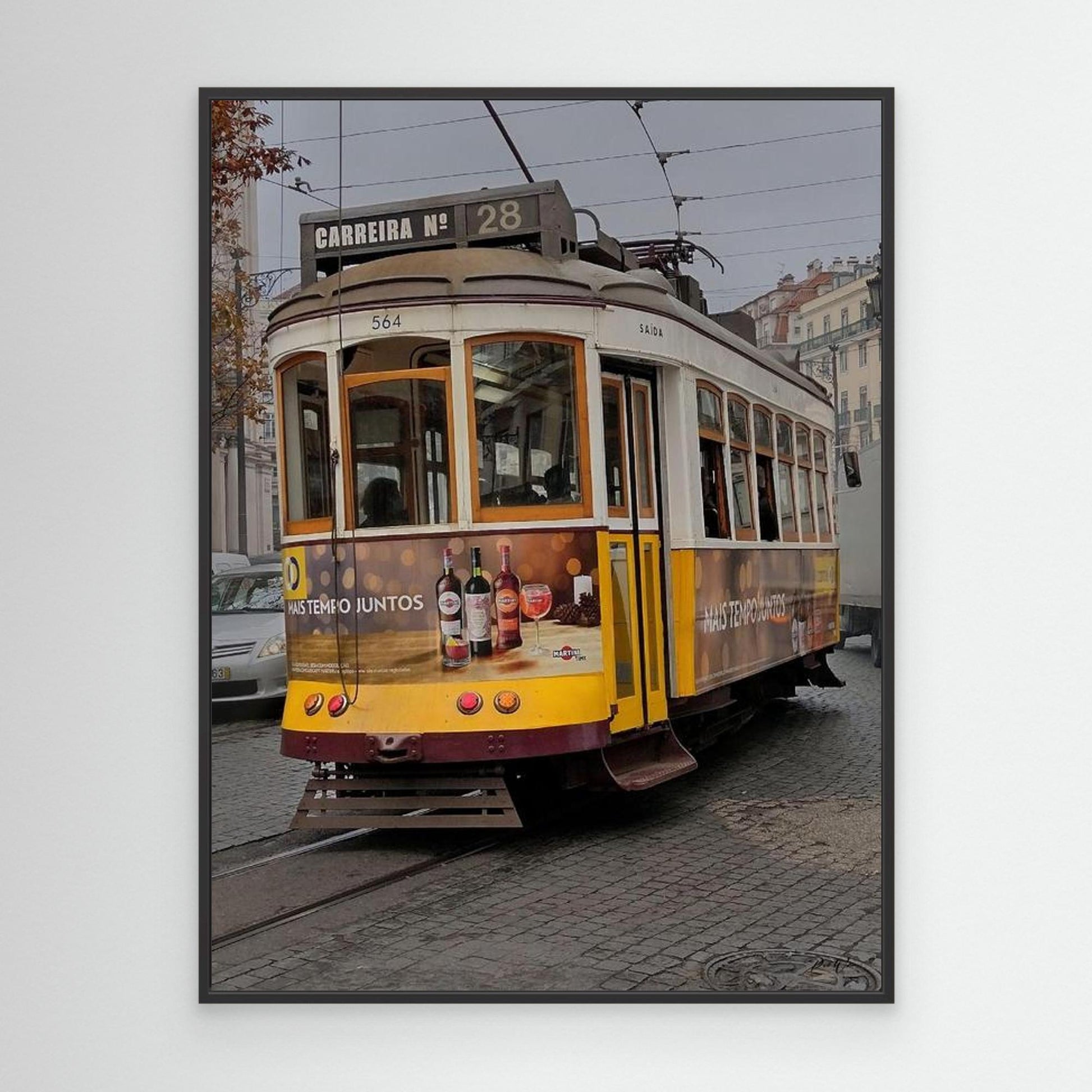 Lisbon Portugal Trolley - Framed Canvas Print