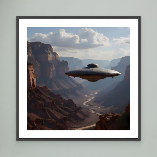 UFO Over the Grand Canyon – Framed Canvas Art