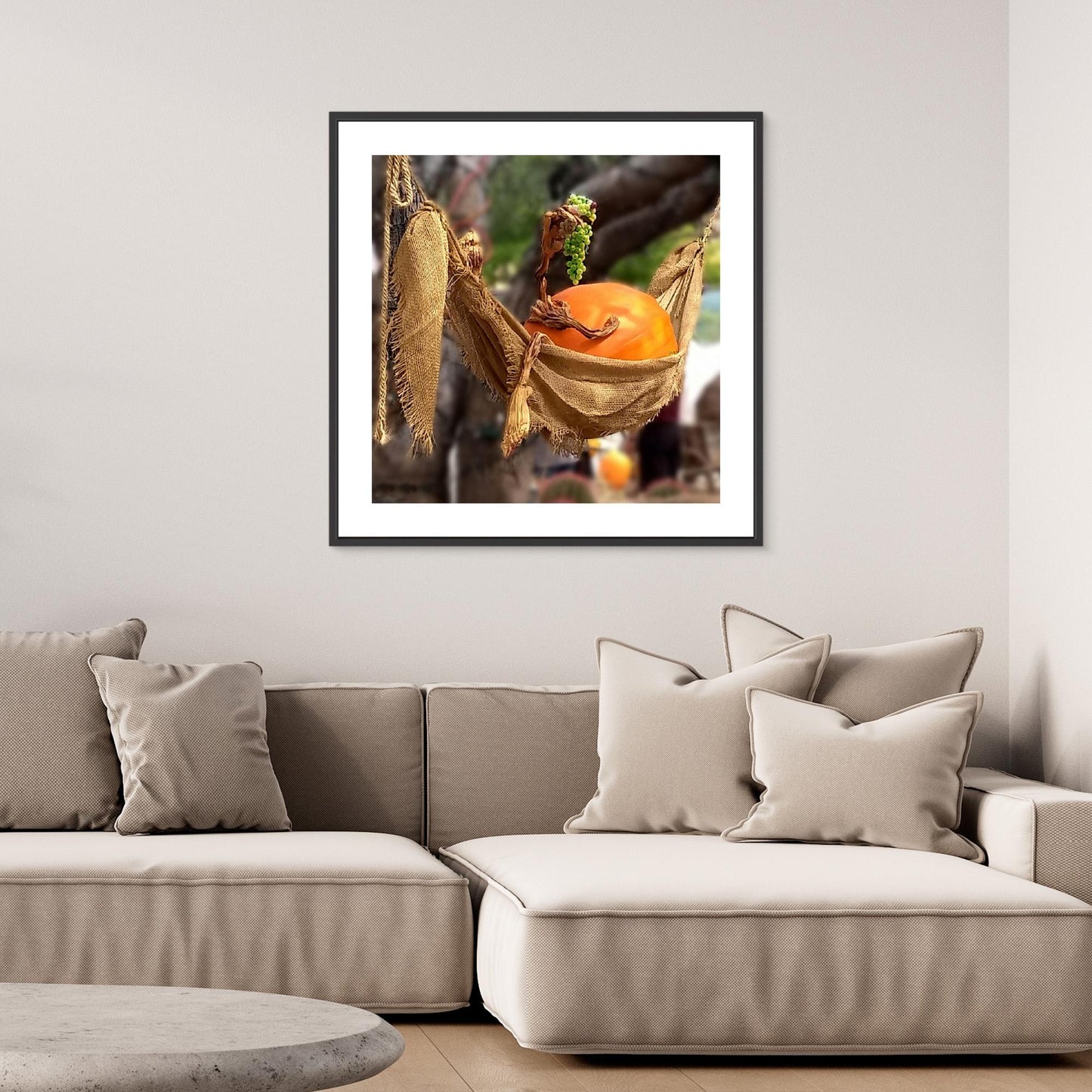 Just Relaxing – Autumn Pumpkin - Framed Canvas Print