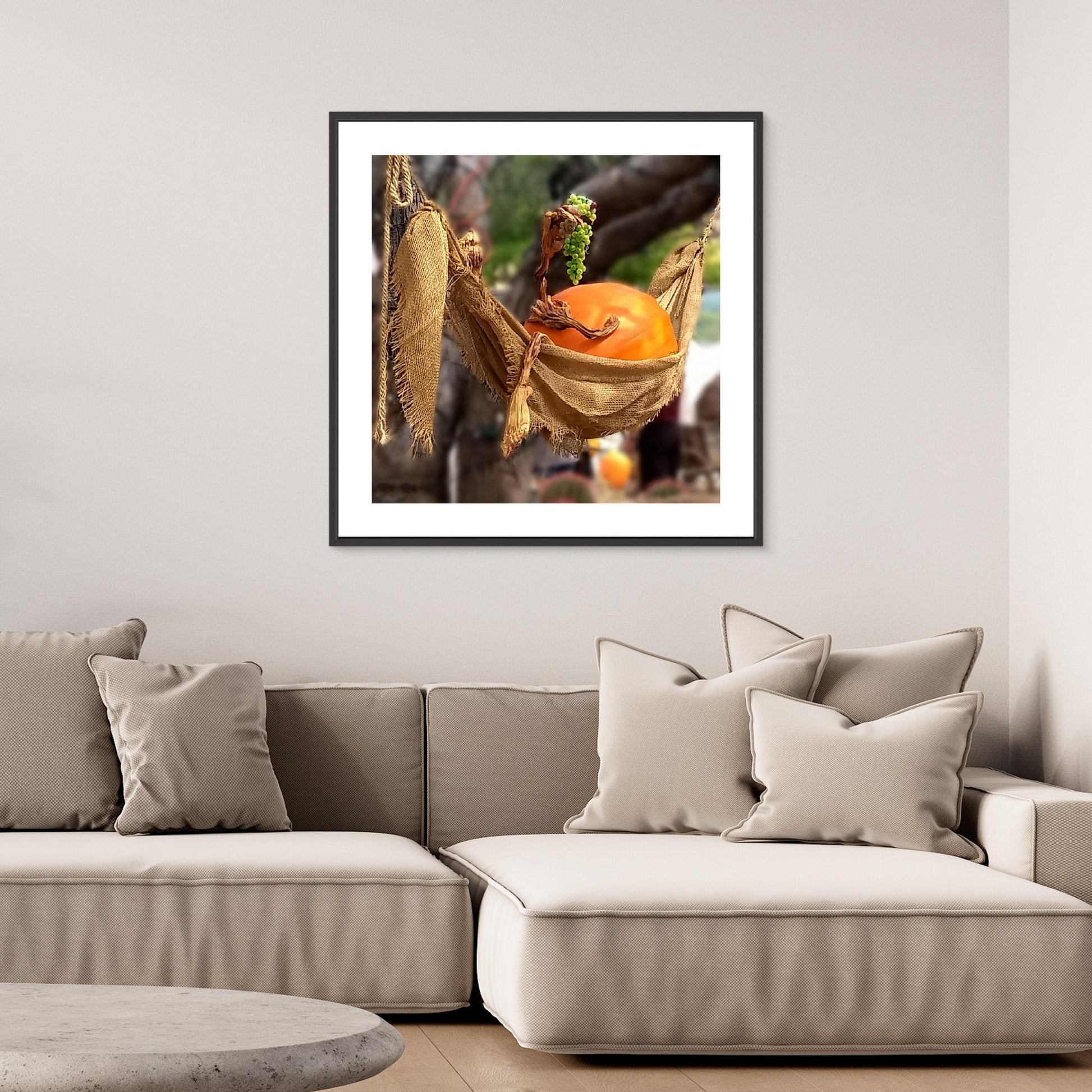 Just Relaxing – Autumn Pumpkin - Framed Canvas Print