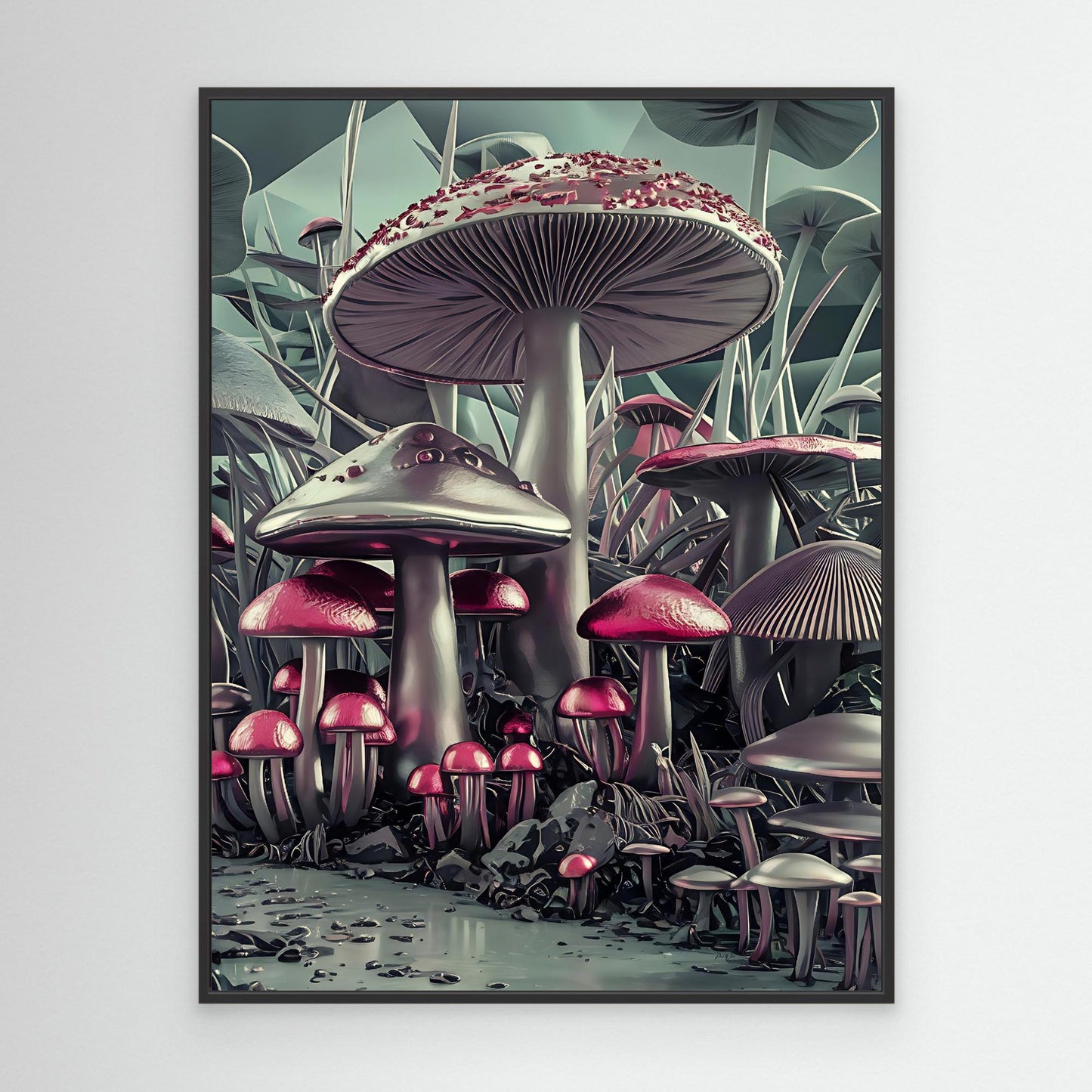 Metallic Mushroom Forest - Canvas Art Print