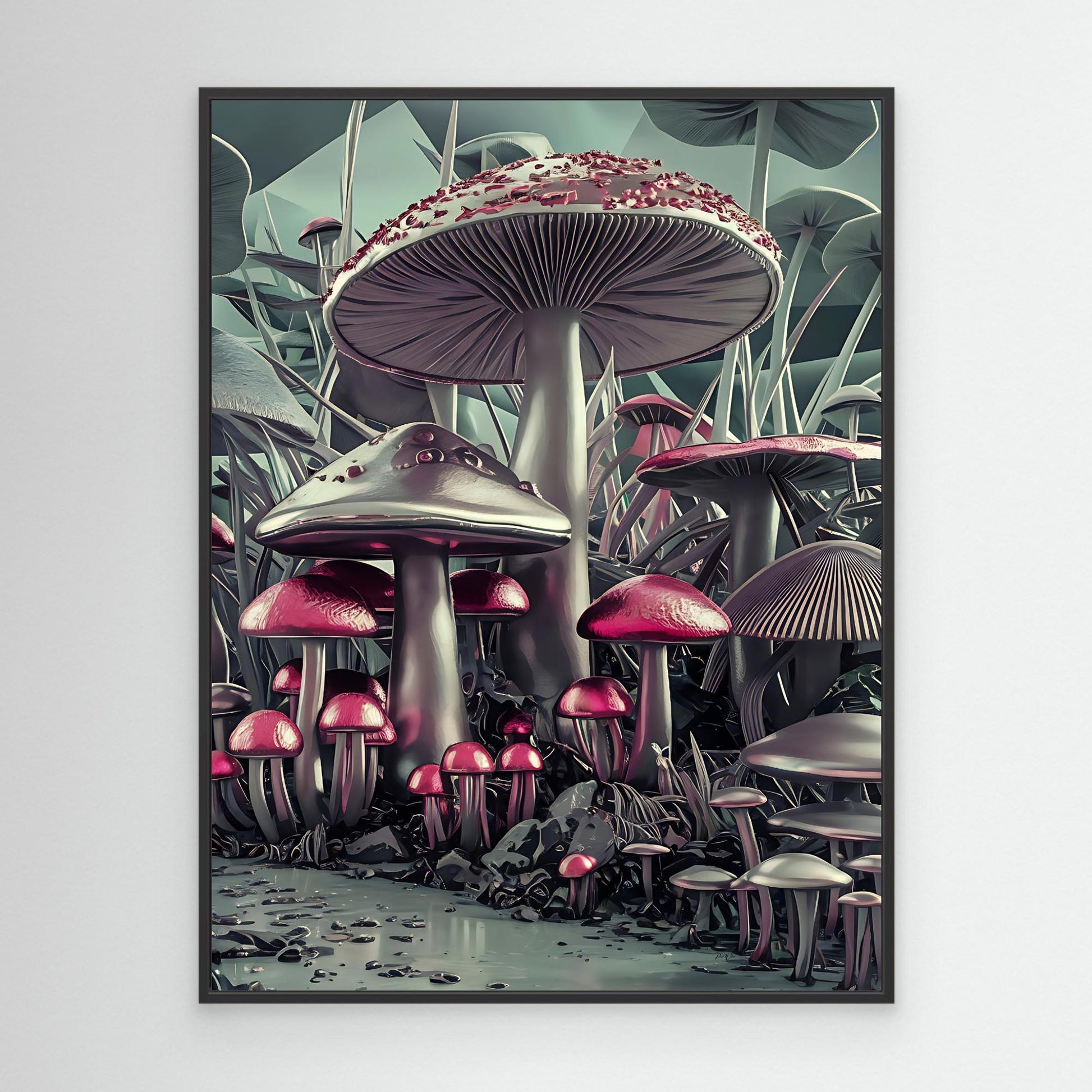 Metallic Mushroom Forest - Canvas Art Print