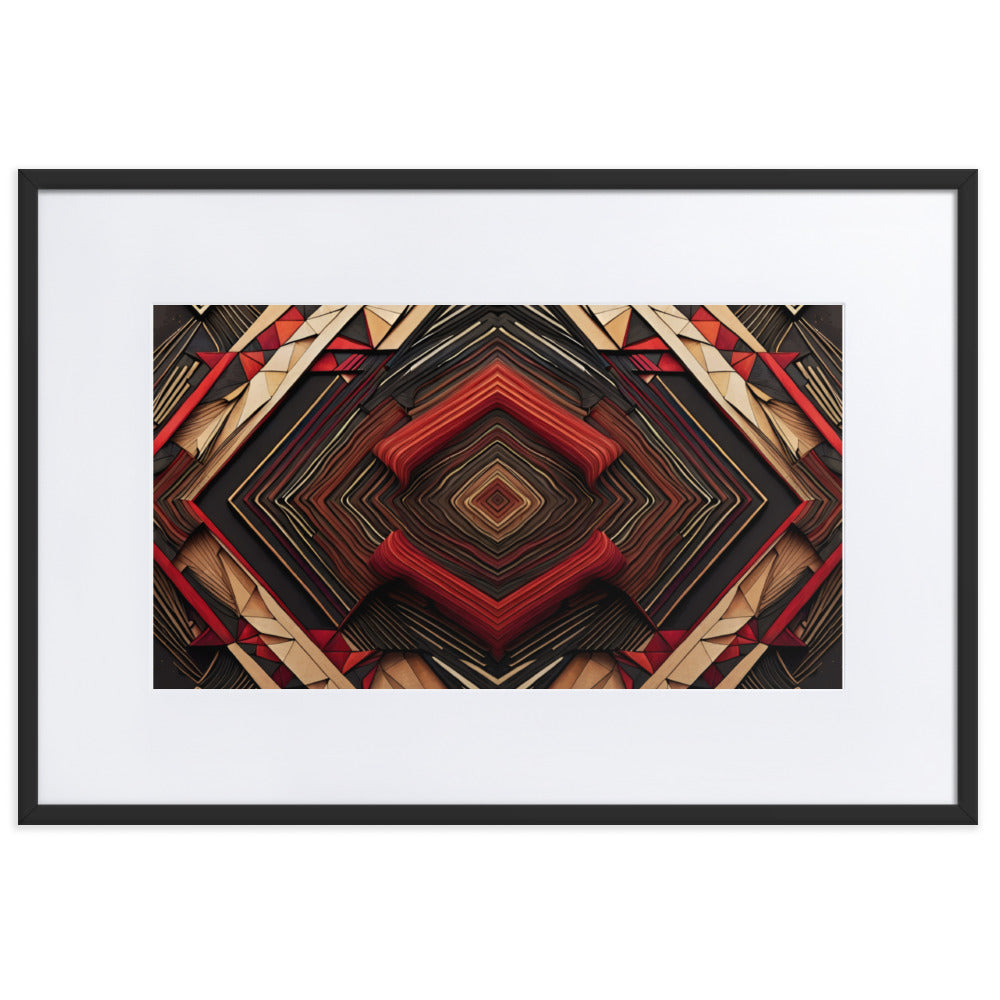 P & C  Abstract Matte Paper Framed Poster With Mat