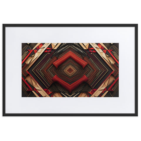 P & C  Abstract Matte Paper Framed Poster With Mat
