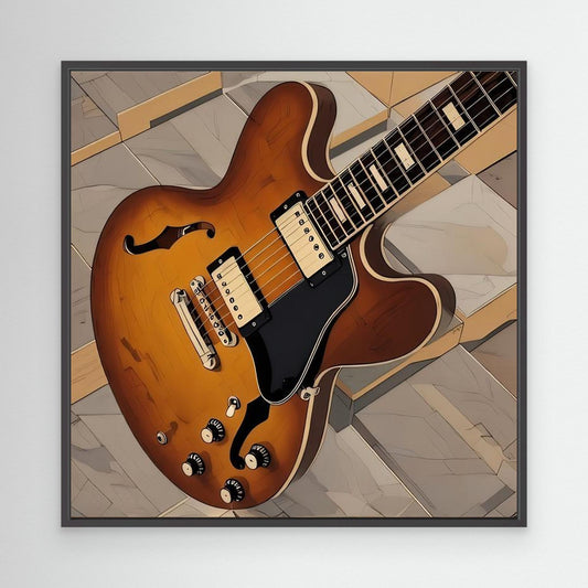 Gibson ES Electric Guitar — Framed Canvas Print
