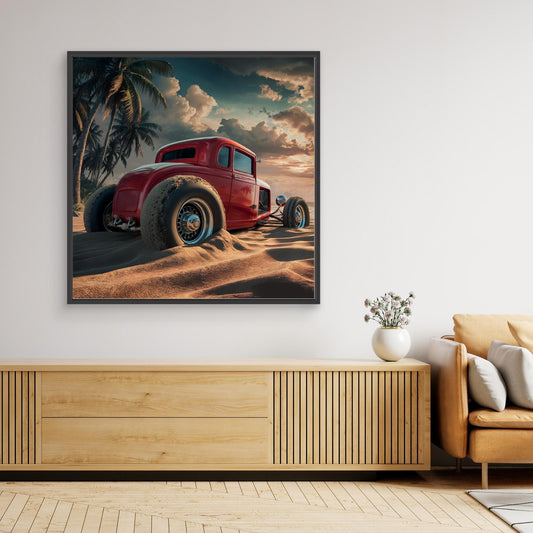 Stranded Sunset — Framed Canvas Print