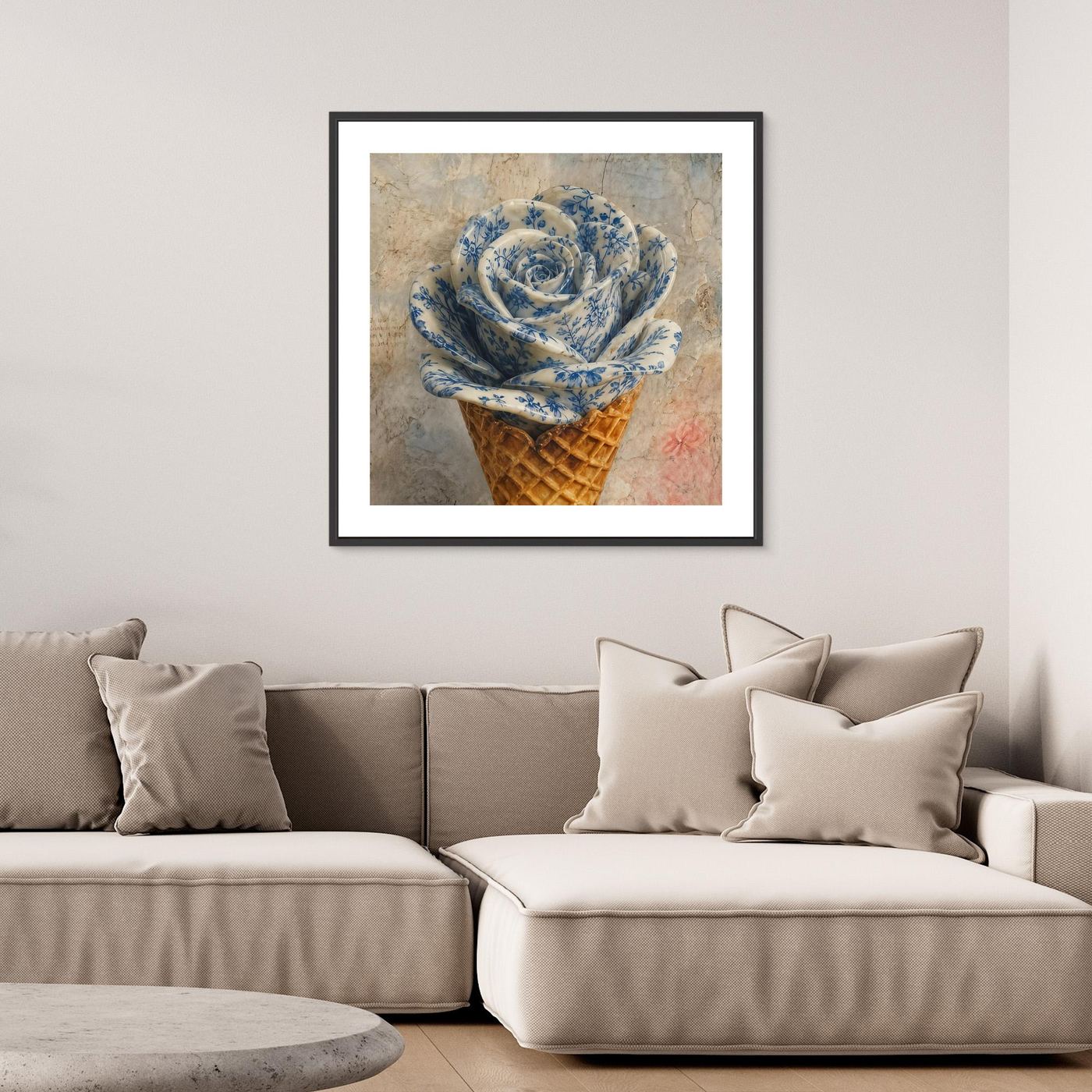 Azulejo Bloom – Framed Canvas Print