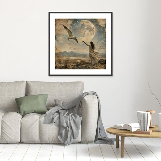Reach for the Moon – Framed Canvas Print