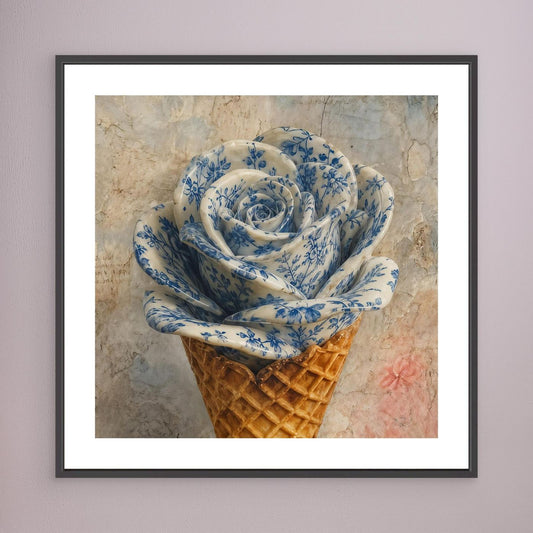 Azulejo Bloom – Framed Canvas Print