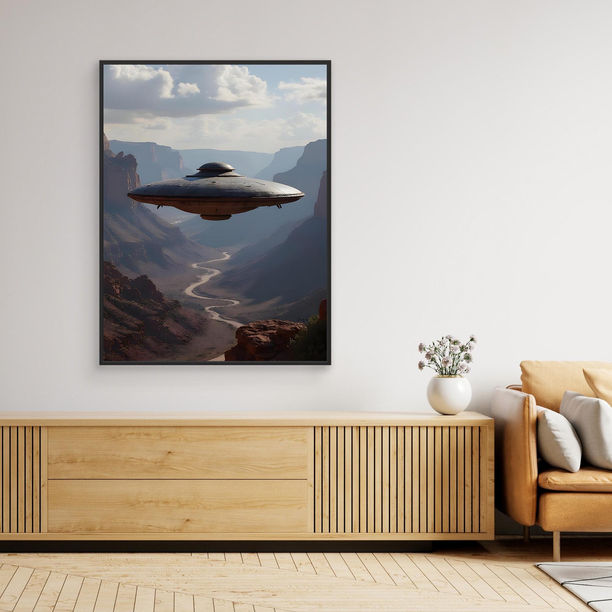 They're Here - UFO Grand Canyon - Canvas Art Print