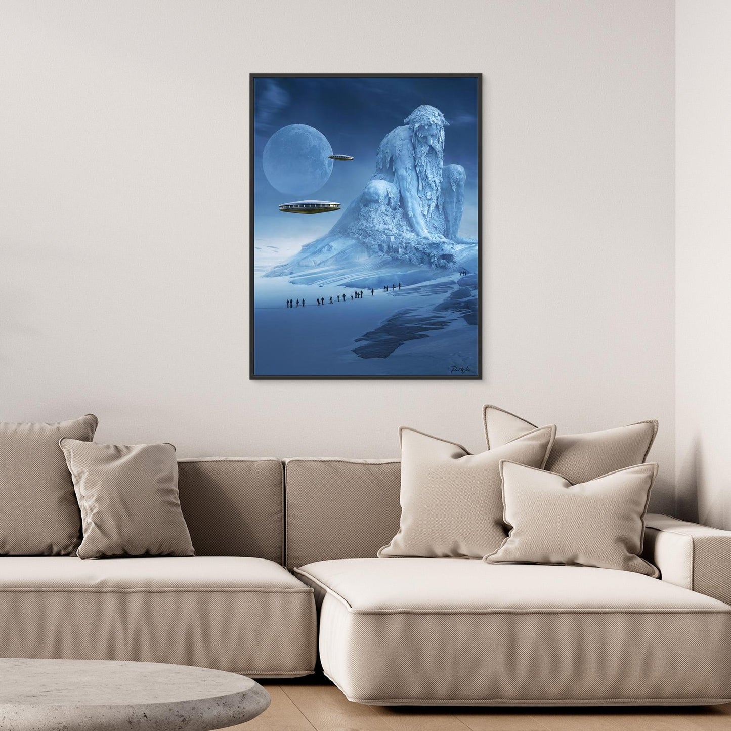 The Frozen Watcher - Framed Canvas Art
