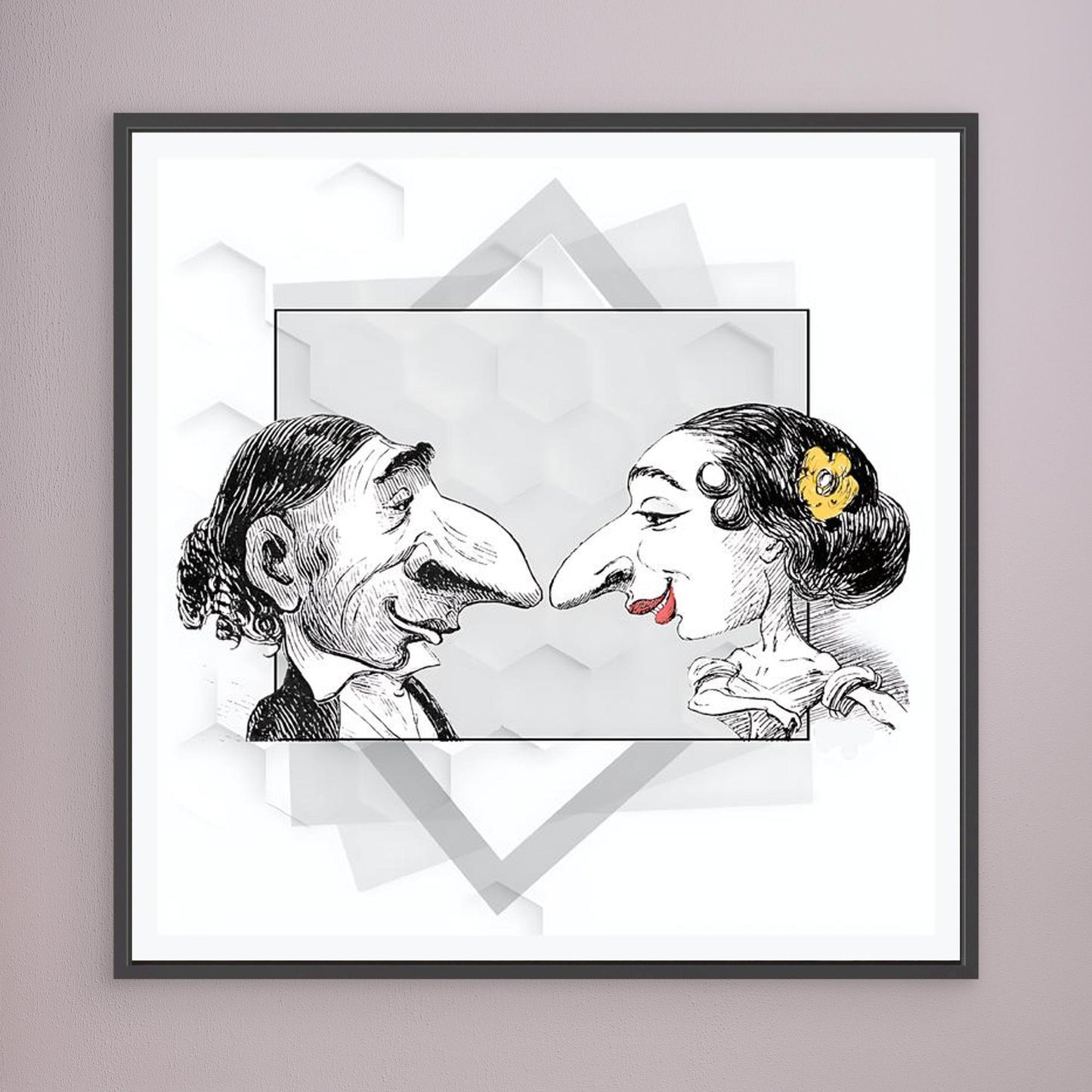 Old World Romance — Framed Canvas Print