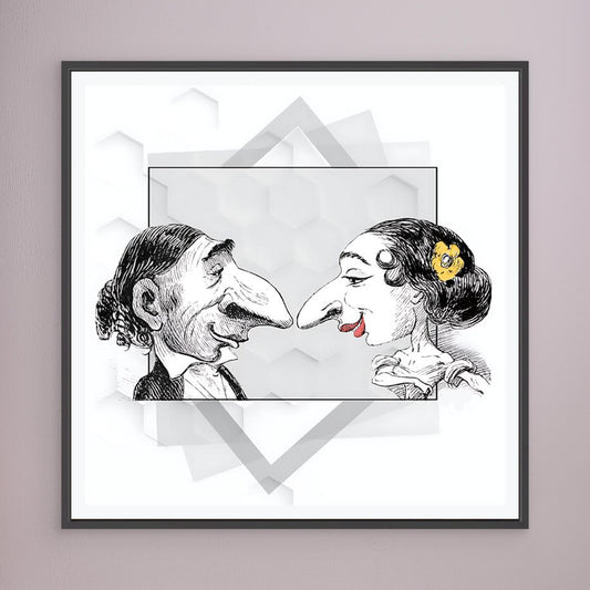 Old World Romance — Framed Canvas Print