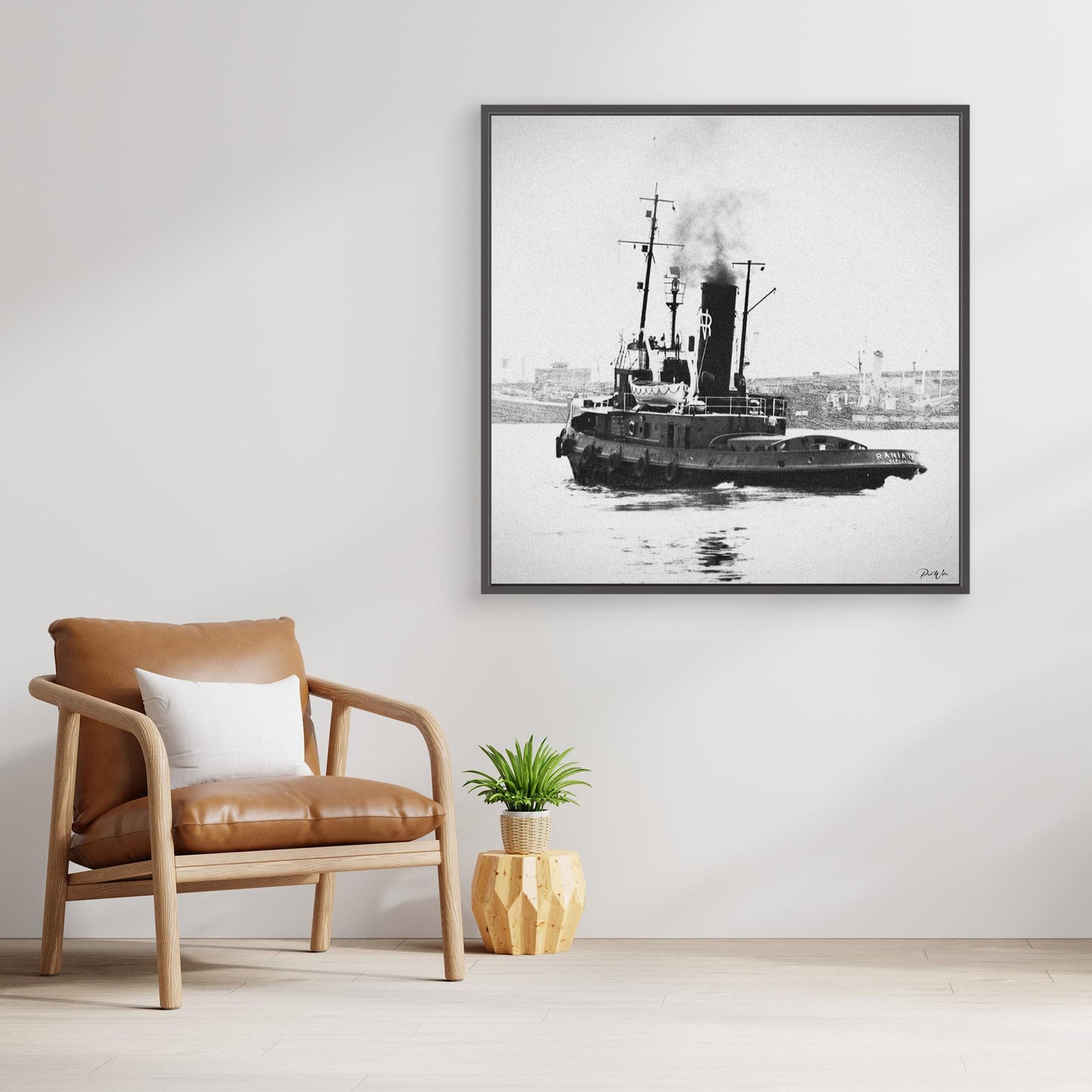 Tug Boat - Naples, Italy - Framed Canvas Print