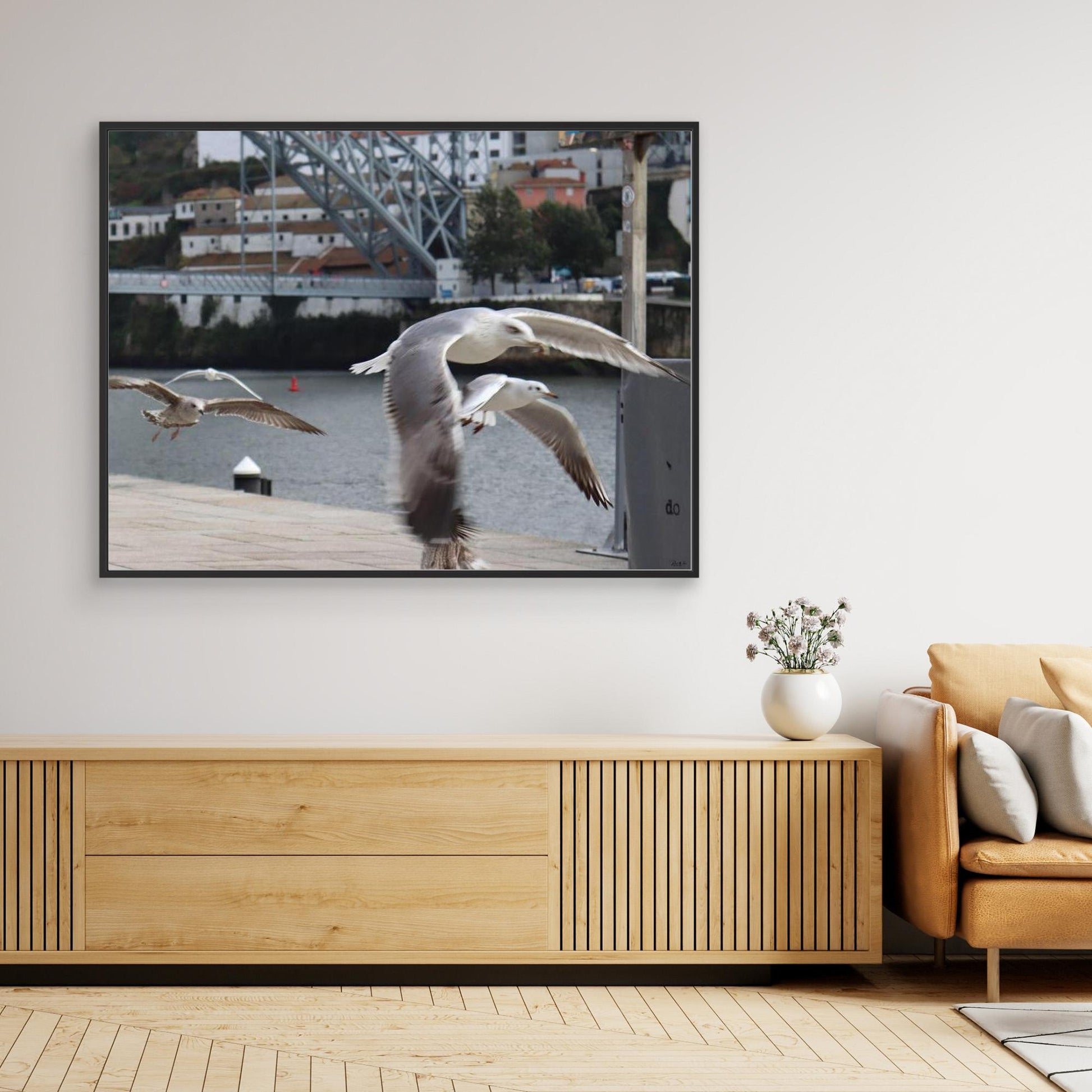 Wings Over Porto - Framed Canvas Art